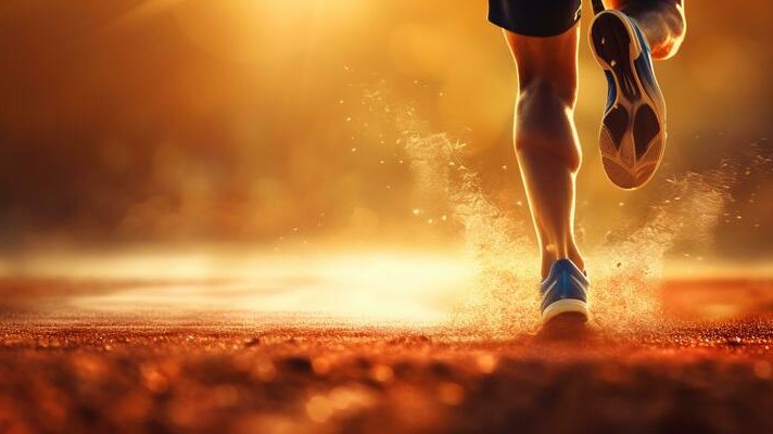 sports-background-runner-s-legs-run-down-the-road-close-up-on-a-sneaker-ai-generative-photo